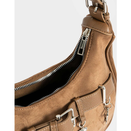 Cartera Saca Con Charms Marron Camel