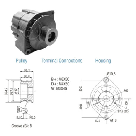 ALTERNADOR FORD CARGO VOLKSWAGEN 16-220 TRUCK 12V 90A ZM ALTERNADOR FORD CARGO VOLKSWAGEN 16-220 TRUCK 12V 90A ZM