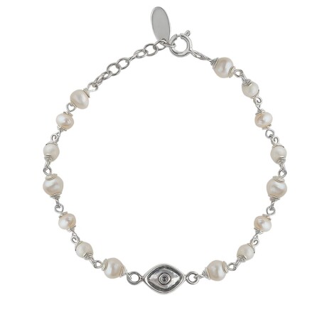 Pulsera Ojo - Plata y Perlas de Rio Pulsera Ojo - Plata y Perlas de Rio