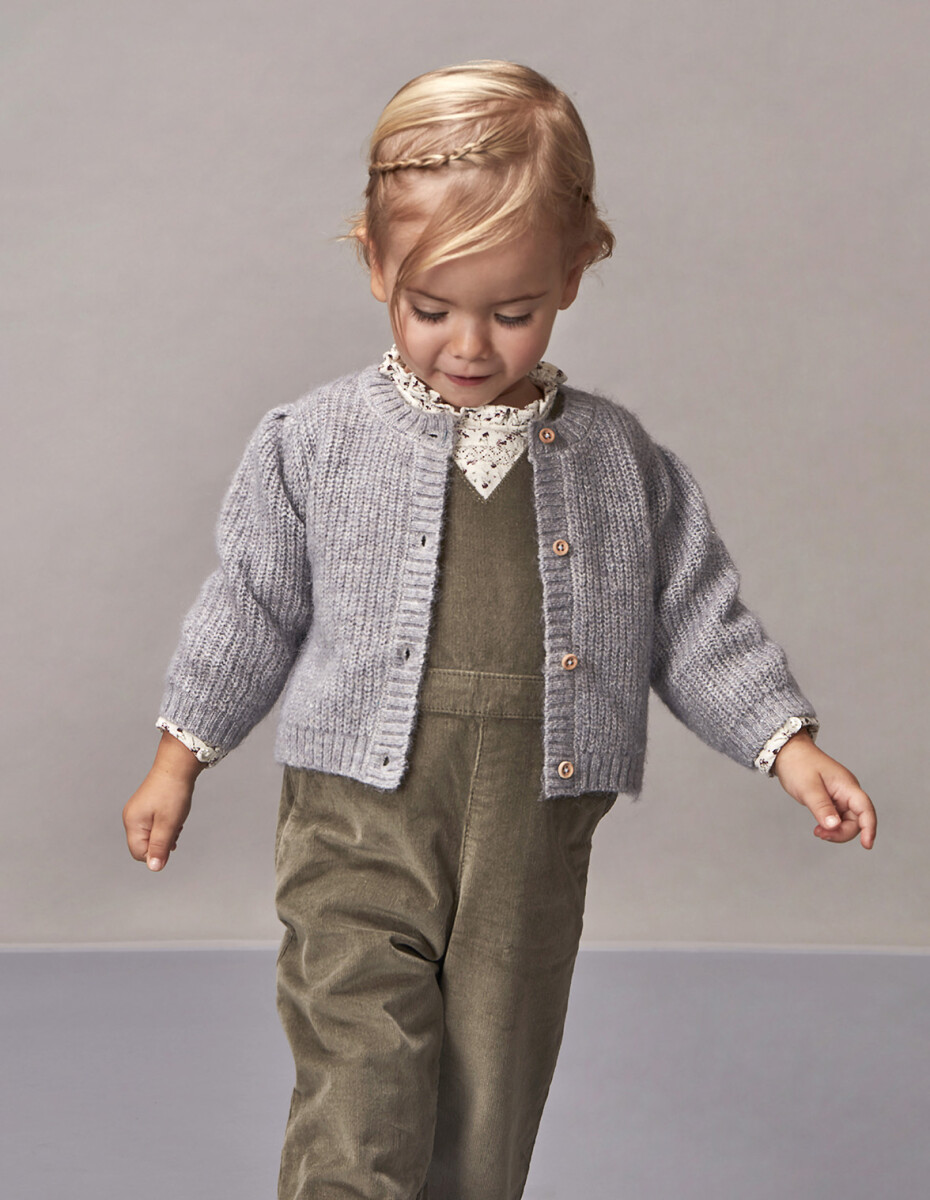Chaqueta De Punto Botones Madera - Gris Medio Melange 