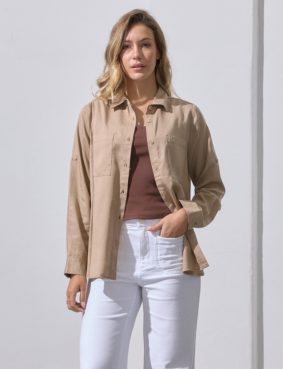 Camisa Bolsillos - Beige 
