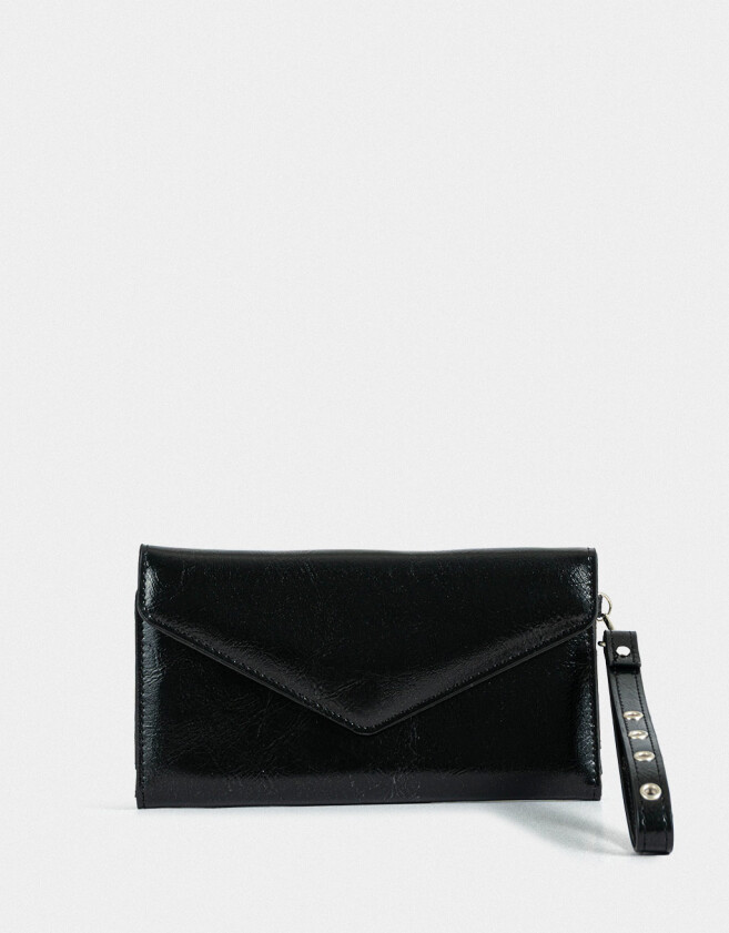 Ficheros Metálico Billetera Fichero Con Solapa - Negro