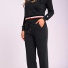 Pantalon Dama Alg.C/Felpa Ancho Canva XS-XL Negro