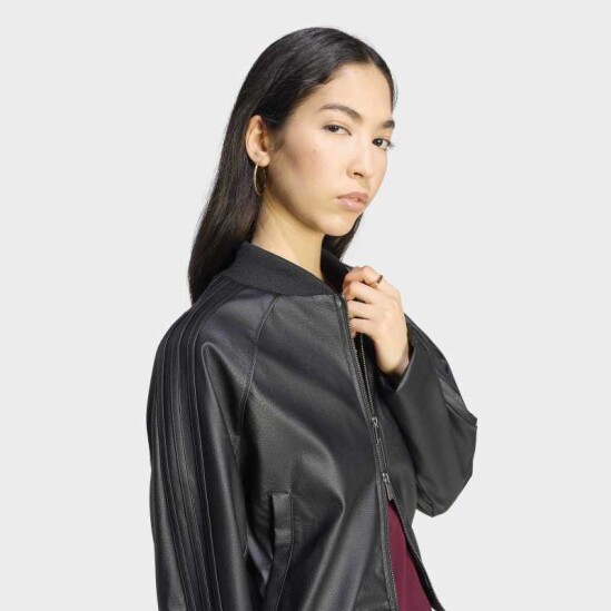 Campera Adidas Pleather Negro