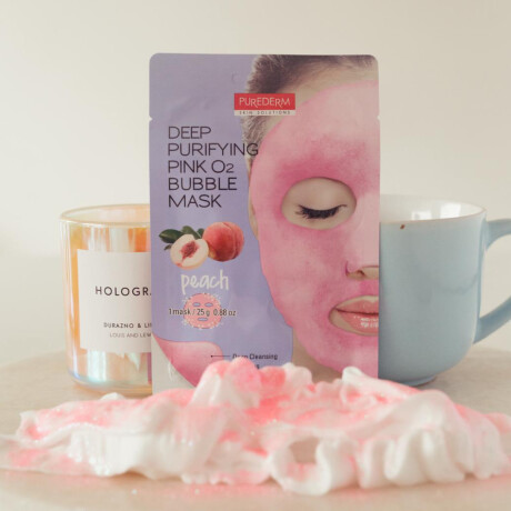 Mascarilla Facial Purederm Deep Purifying Pink O2 Bubble Mask Durazno 1 Unidad Mascarilla Facial Purederm Deep Purifying Pink O2 Bubble Mask Durazno 1 Unidad