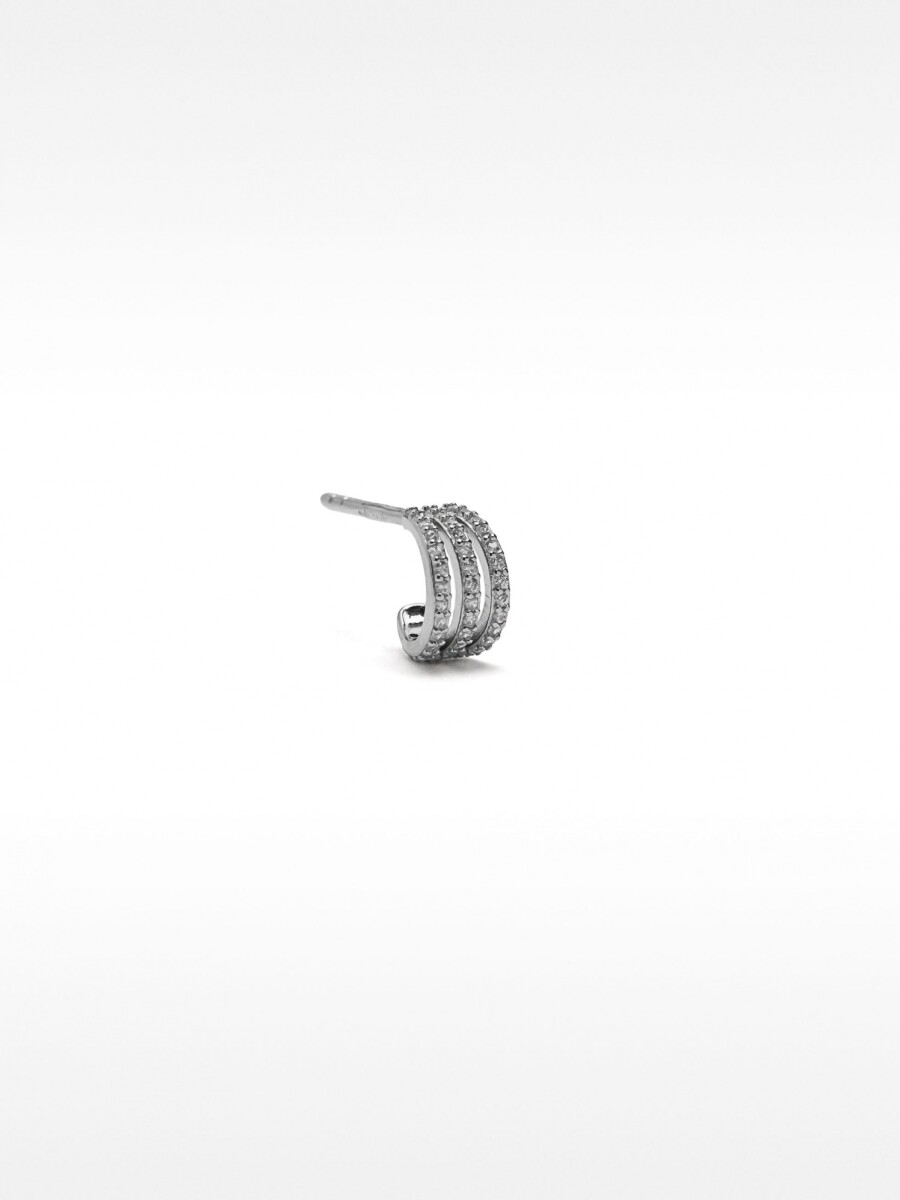 Aro Individual Con Circonitas - Plata De Ley 925 plateado