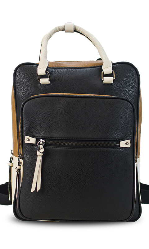 MOCHILA CARACAS NEGRO SUELA Y ARENA