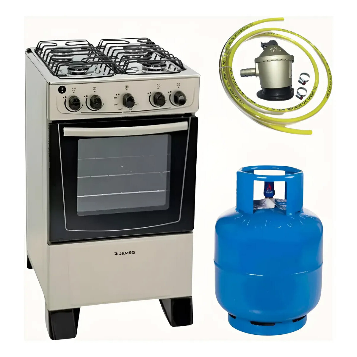 COCINA COMBINADA JAMES C-205 TITANIUM + ENVASE GARRAFA 13KG 