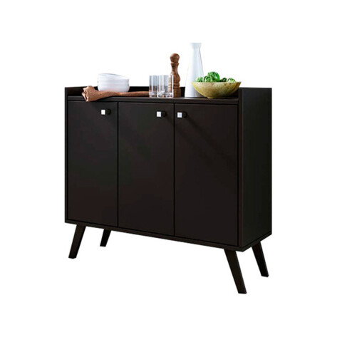 Aparador Bargueño Buffet Living 3p Premium® 15mm Negro Aparador Bargueño Buffet Living 3p Premium® 15mm Negro