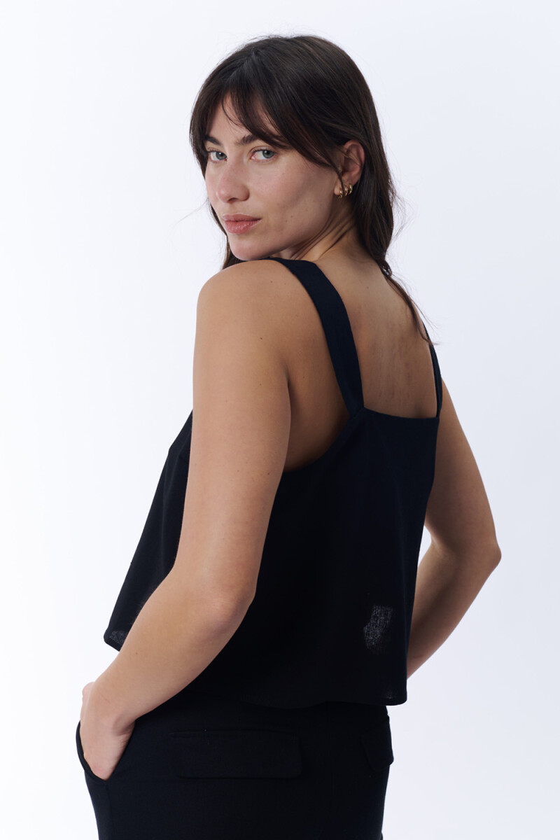 Top escote recto Negro