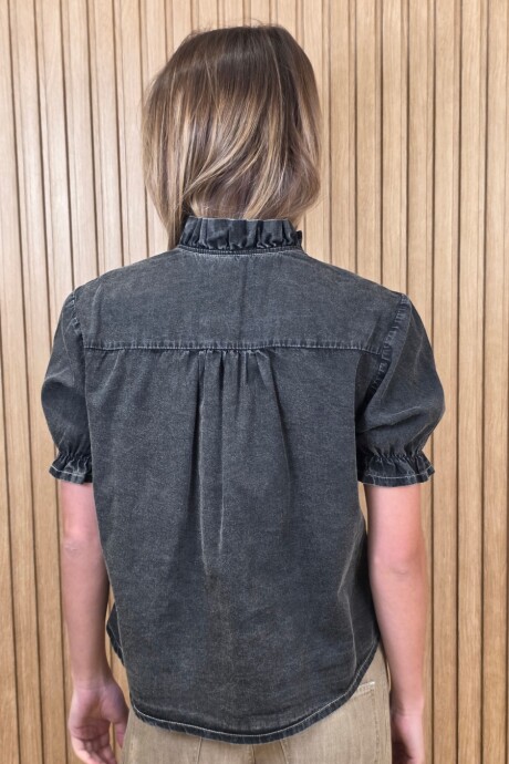 Camisa Flora Denim Negro