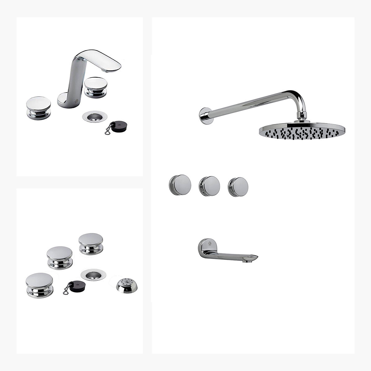 Juego De Griferia Incluye Lavatorio De Mesada Ducha Y Bidet 