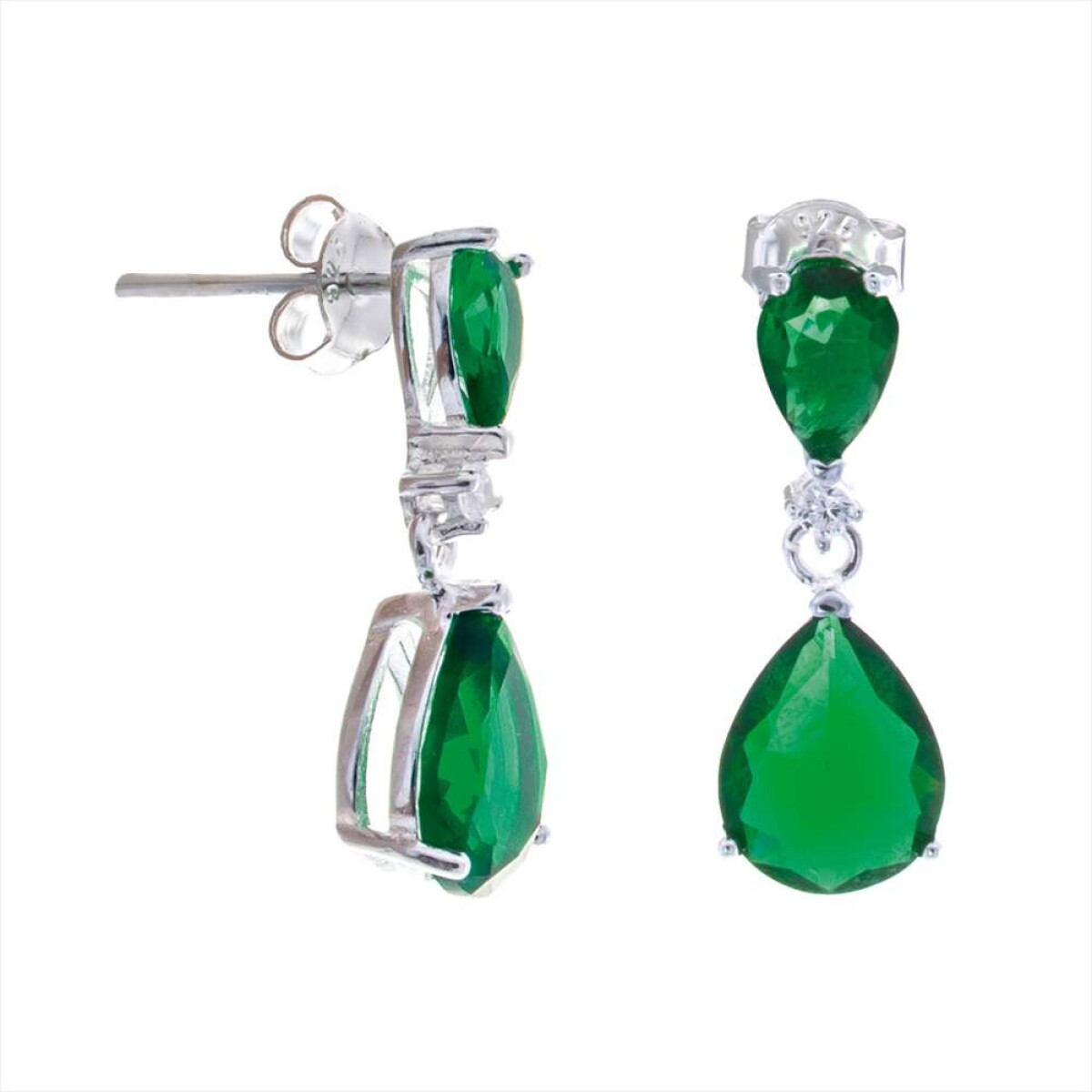 Par De Caravanas De Plata 925 - Con Circonias 