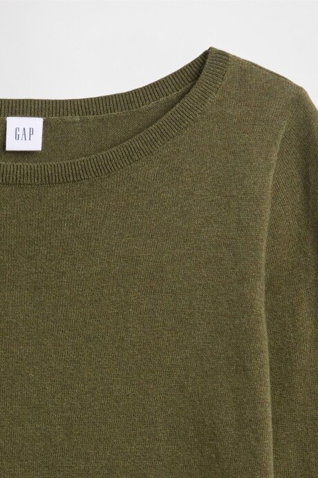 Buzo Bella Cuello Bote Mujer Army Jacket Green