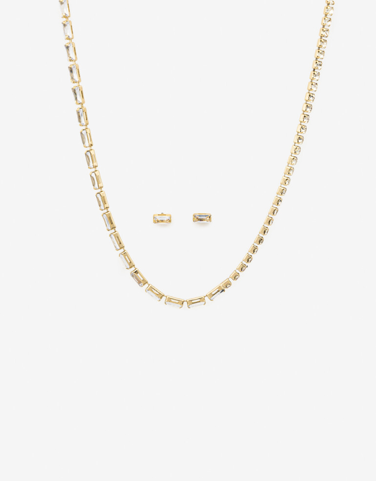 Bijouterie Set Sets temáticos Set De Aros Pasantes Y Choker - Dorado