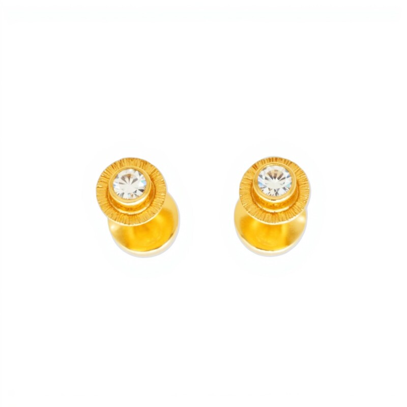 Abridores Zirconia blanca-Oro 18k-Piedra Zirconia-AB9526 conpiedra