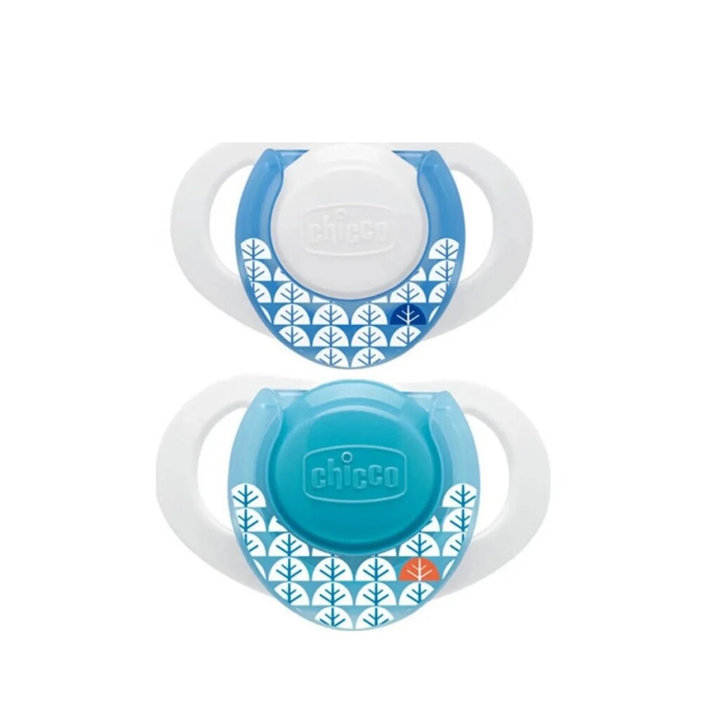 Set x2 chupetes chicco 0 a 6m celeste