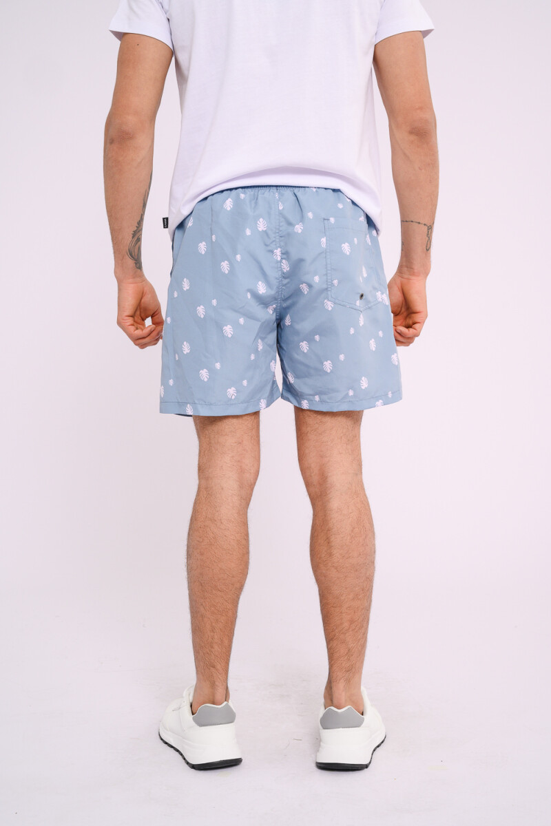 Short de baño estampado Celeste