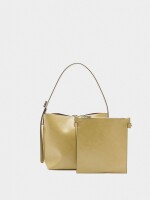 Bolso Bombonera Efecto Craquelado crudo