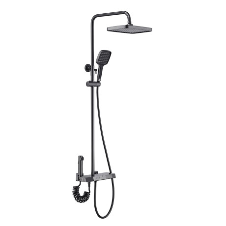 GRIFERIA BARRAl DUCHA CON TRANSFERENCIA GUN METAL GRAFITO-GUNMETAL
