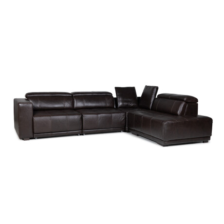 Rinconera Seúl - Cuero Básico - Chaise derecho Café - (Preventa)
