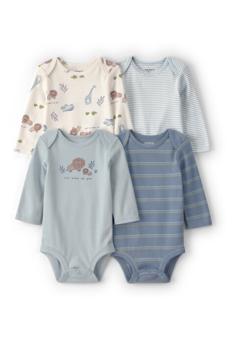 Pack cuatro bodies de algodón, diseño safari Pack cuatro bodies de algodón, diseño safari