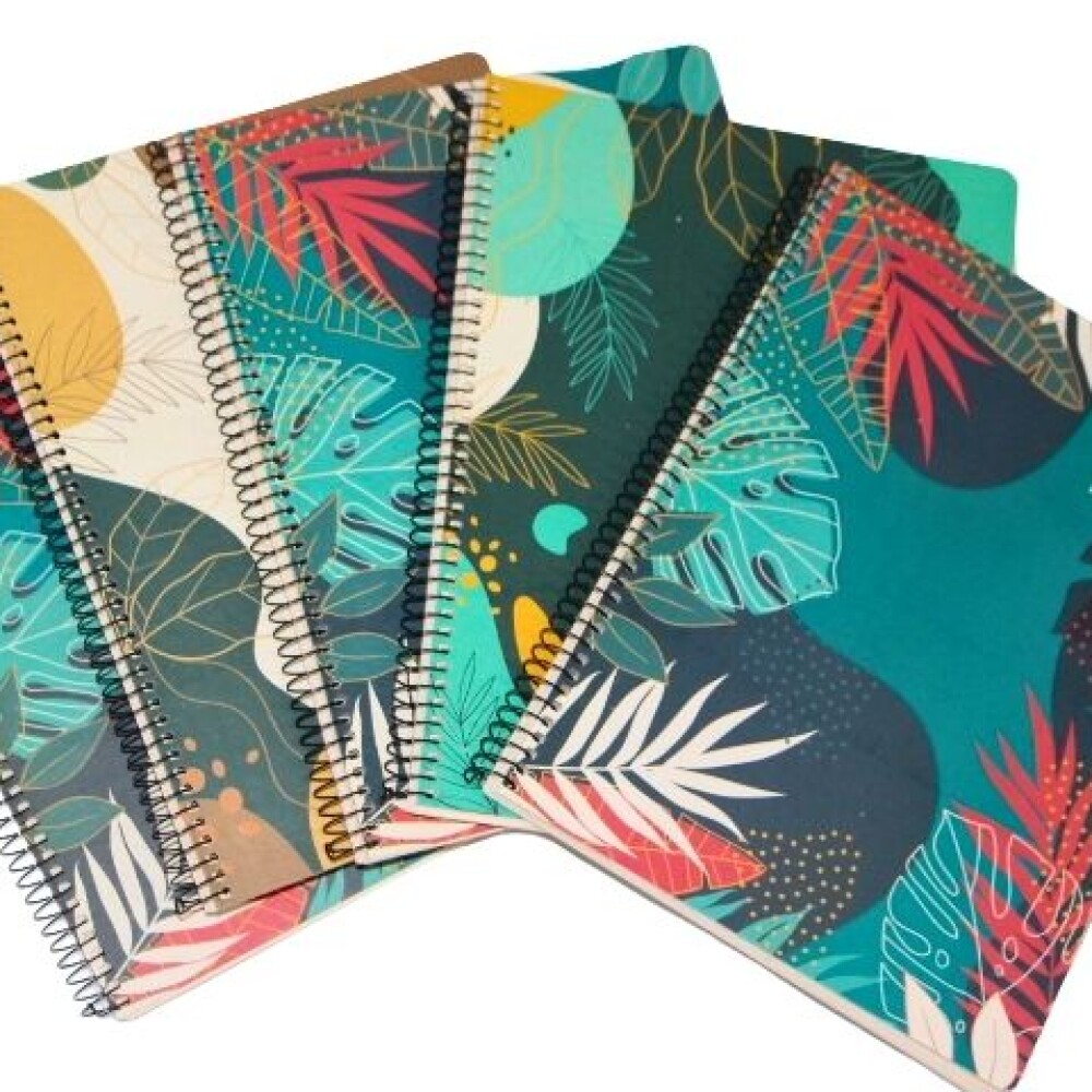 CUADERNOLA NAT TAPA DURA TAMAÑO A4 80 HOJAS TAPA AZUL HOJAS AMARILLAS