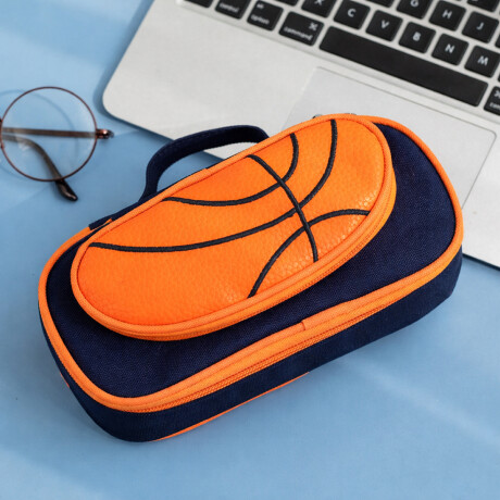 Cartuchera escolar deportiva con compartimentos Basket Azul