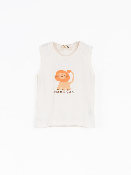 MUSCULOSA ESTAMPADA OFF WHITE
