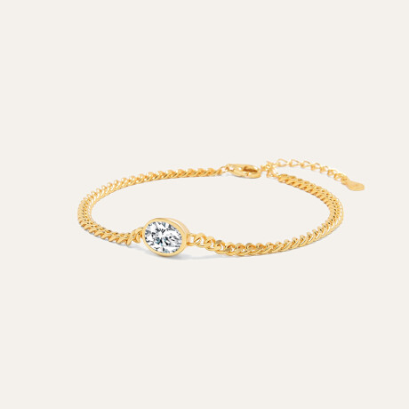 Pulsera Eternity White - Plata y Baño de Oro Pulsera Eternity White - Plata y Baño de Oro