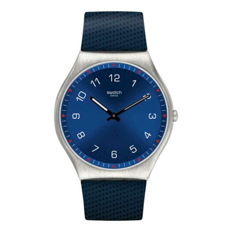 Reloj Swatch SS07S102 para hombre con correa de silicona azul Azul