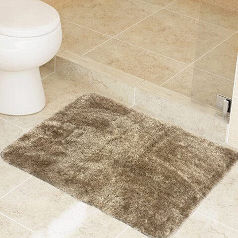 Alfombra Baño con Pelo Largo Home Class 40 x 60 cm BEIGE