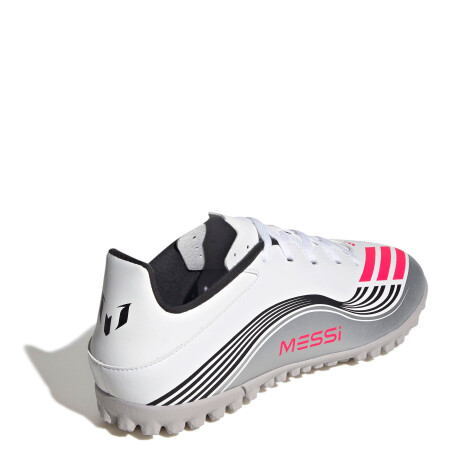 Championes de Fútbol 5 Unisex Adidas F50 Messi Club TF Blanco - Rojo - Negro - Plateado