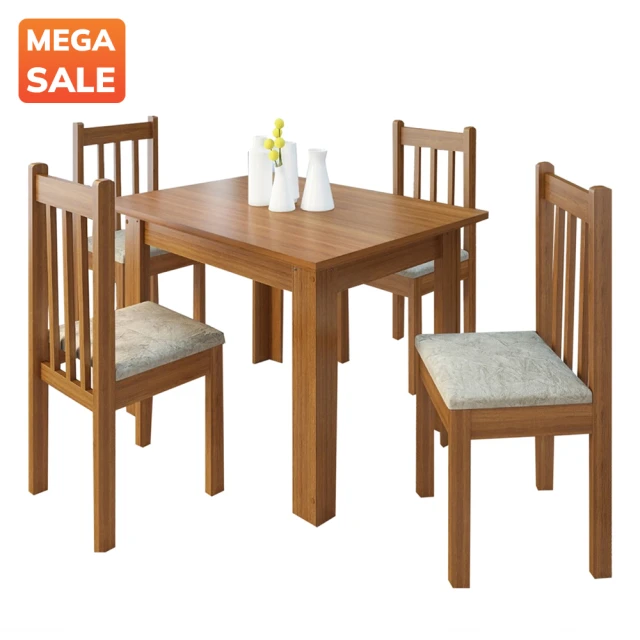 Juego de comedor mesa y 4 sillas madera maciza Juego de comedor mesa y 4 sillas madera maciza