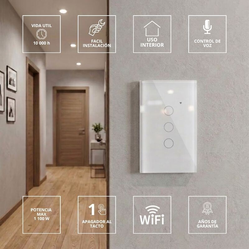 INTERRUPTOR SMART 3 BOTONES LEDVANCE Interruptor De Pared 3 Botones Smart Wi-Fi LEDVANCE