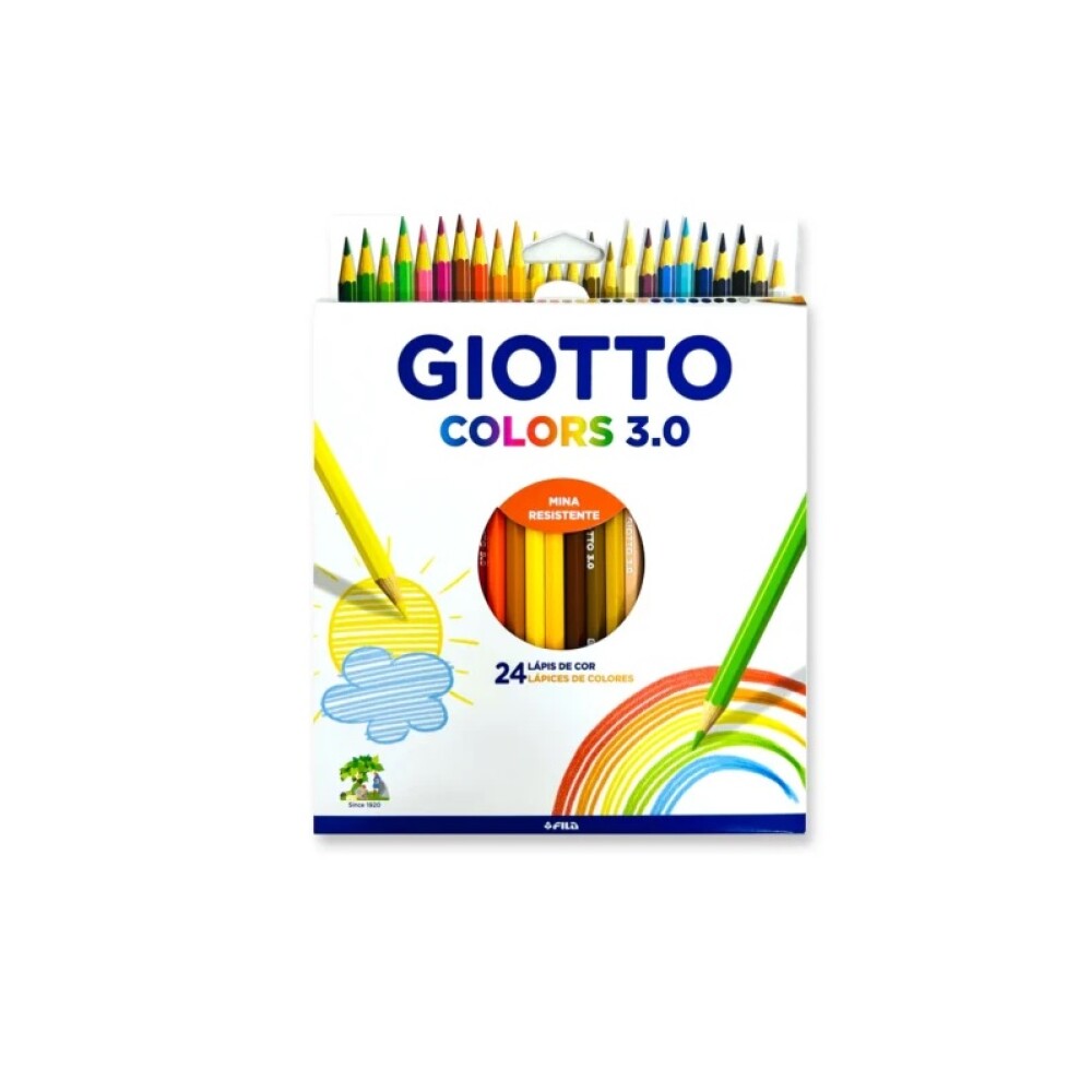 Lápices de Colores Giotto 3.0 – Set x24 Colores LAPICES DE COLORES GIOTTO 3.0 COLORS X24 CO