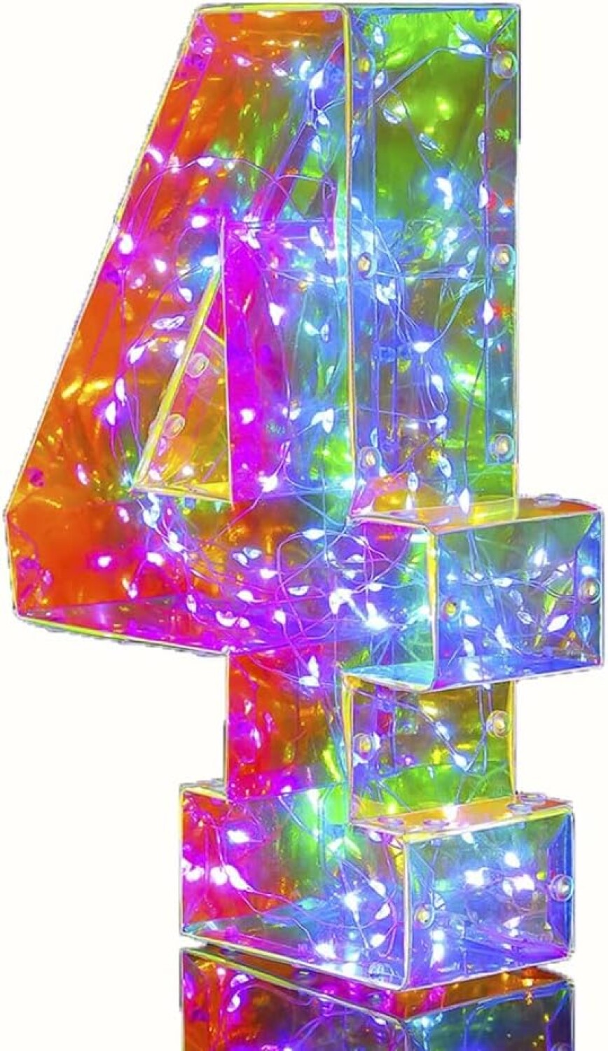 Número con Luz Multicolor - CUATRO — Casa Fessta