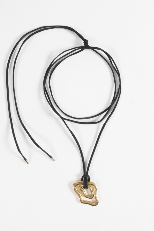 Collar cord dije irregular acero dorado