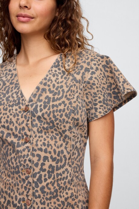 V-SS DENIM FIT AND FLARE MINI - LEOPARD Leopard