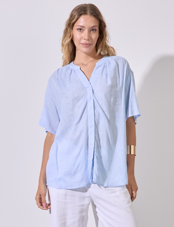 Blusa Lino CELESTE