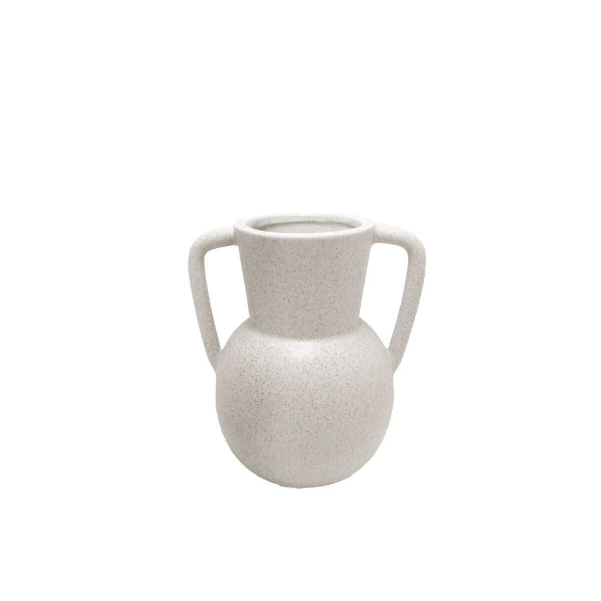 FLORERO CERAMICA 14x11x15CM ANFORA BLANCO 