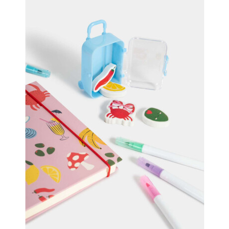 Set De Gomas En Valijita Combinacion Multicolor