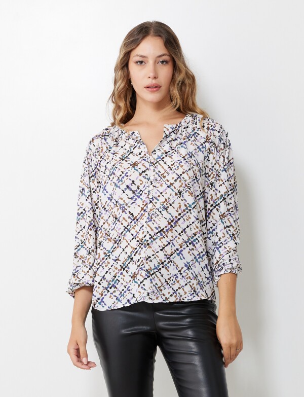 Blusa Gasa Print CRUDO/MULTI