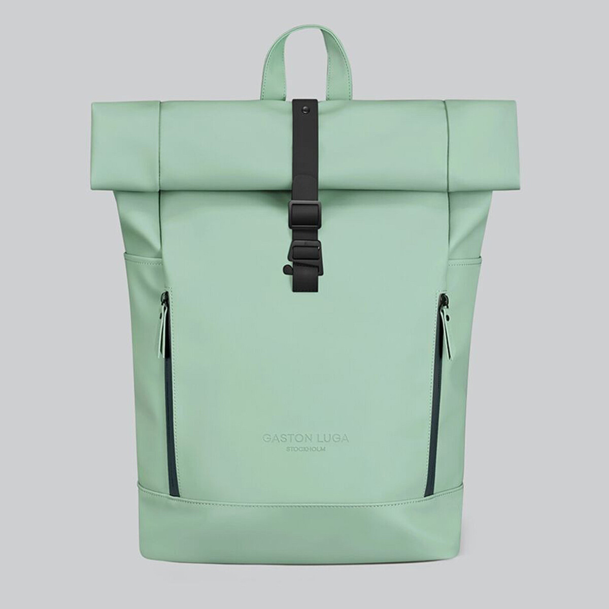 Mochila Gastón Luga Rullen C/Roll-top Notebook Laptop 16" - Color Verde Menta 