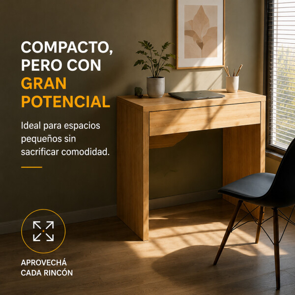 Escritorio ComboHome Diseño Premium 1 Cajón 90Cm Mdf Calidad Marrón 1