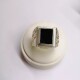 Anillo sello caballero plata y oro con piedra rectangular Onix Anillo sello caballero plata y oro con piedra rectangular Onix