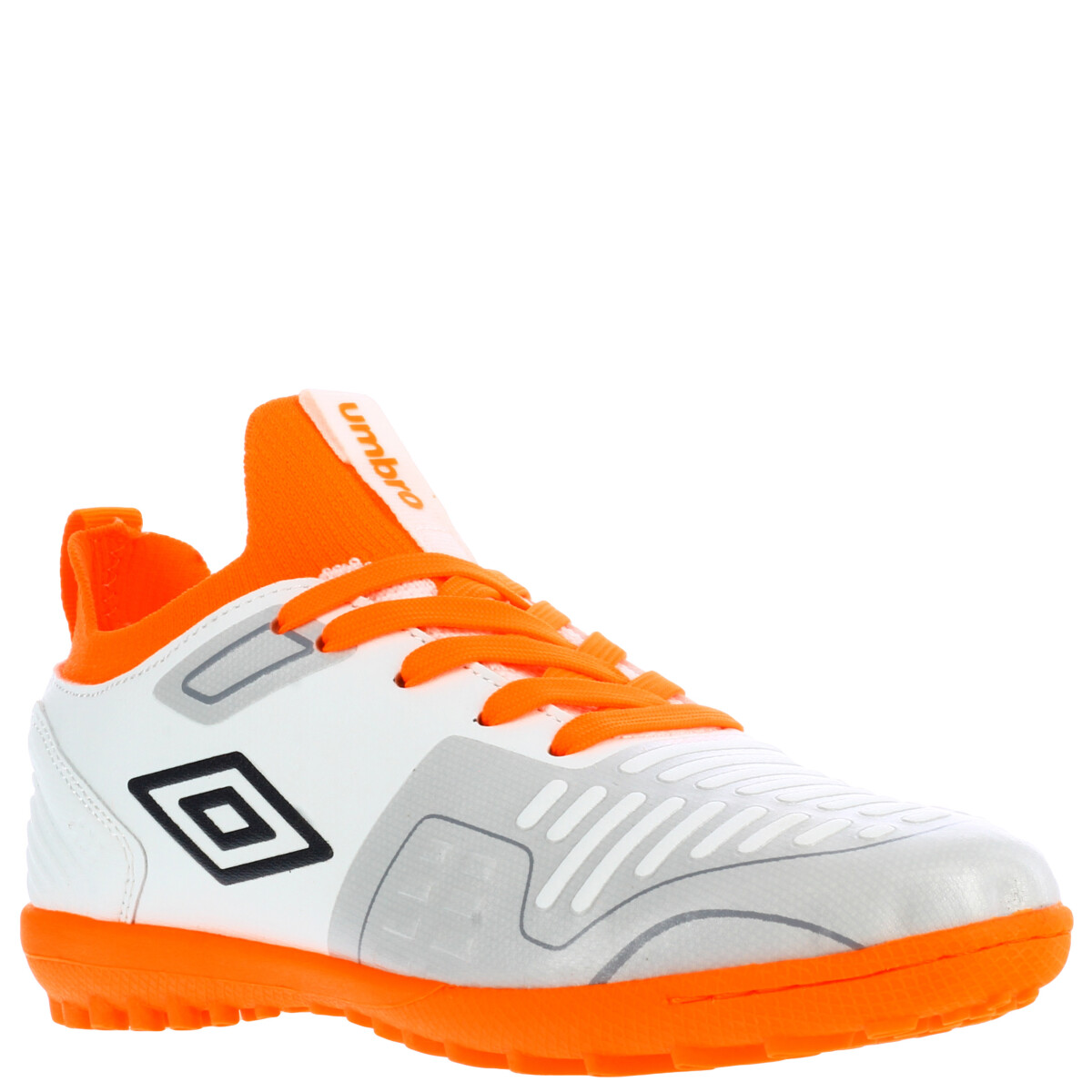 Championes de Hombre Umbro Futbol 5 Flash TF - Blanco - Anaranjado - Negro 