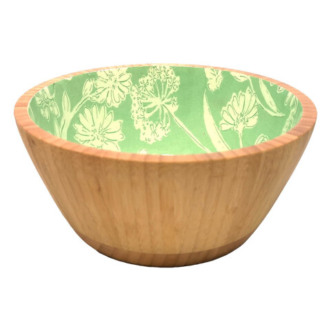 Bowl de Madera de 20,5 cm Pajaros Verde