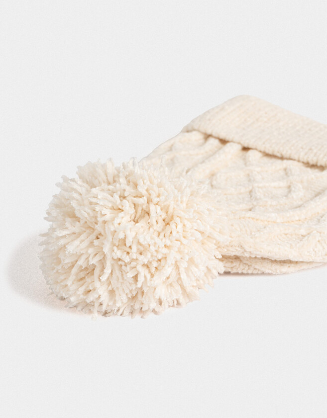 Gorros Infantiles Gorros Tejido Trenzado Crudo - Blanco Crudo