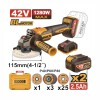 Kit Ingco Amoladora Angular Bateria 42V - Uso industrial Kit Ingco Amoladora Angular Bateria 42V - Uso industrial
